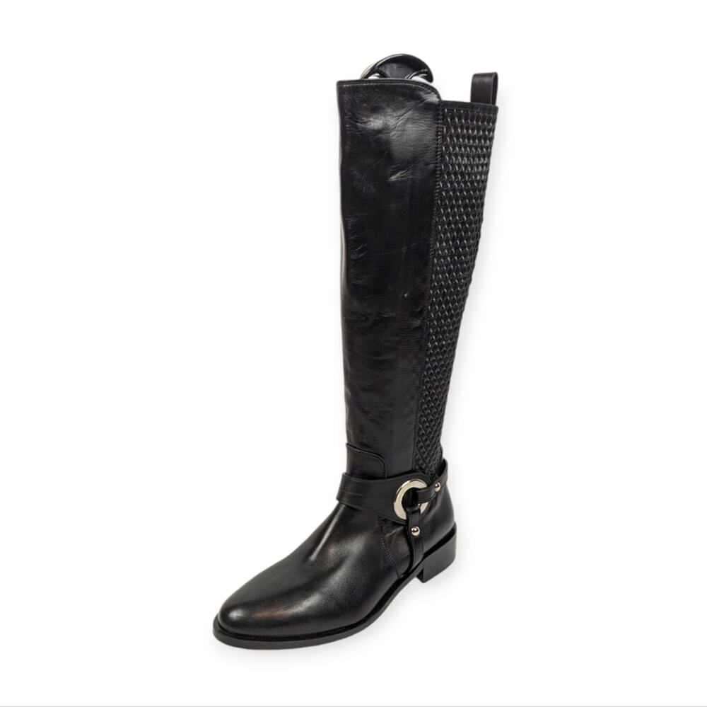 Ron White Brianna Riding Boots 6.5 Black Leather Knee High Equestrian NWOT